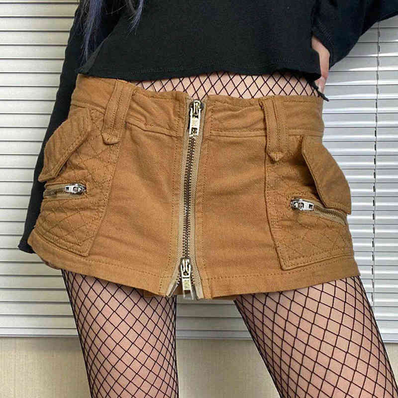 Fashion Women'S Denim Skirt Zipper Pocket Low Waist Mini Skirt Summer Street Cargo Sexy Hot Girl Jean Short Skirt E Girl Bottoms T220819, Khaki
Fashion Women'S Denim Skirt Zipper Pocket Low Waist Mini Skirt Summer Street Cargo Sexy Hot Girl Jean Short Skirt E Girl Bottoms T220819, Khaki