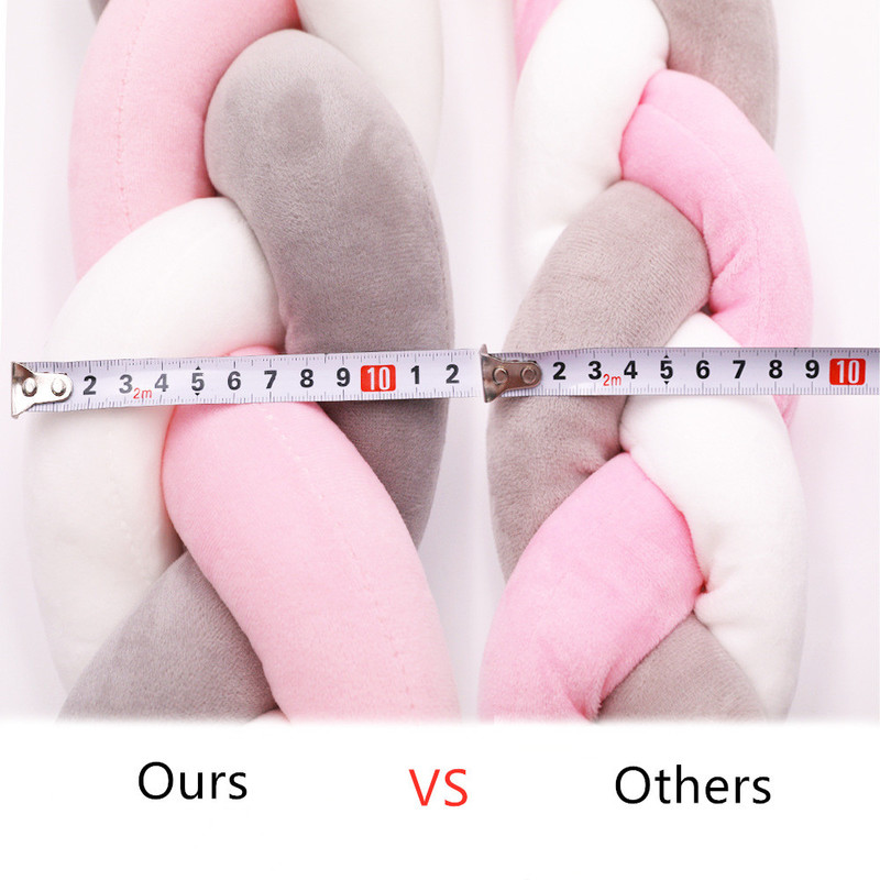 4M Baby Bed Bumper On the Crib Bedding Set for born Baby Cot Protector Knot Braid Pillow Cushion Crib Anti-collision Bumper 220718