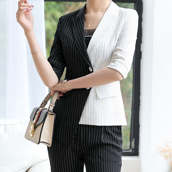 

Women's Suits & Blazers Notch Collar Colorblock Striped Coat k3cy#, Multicolor
