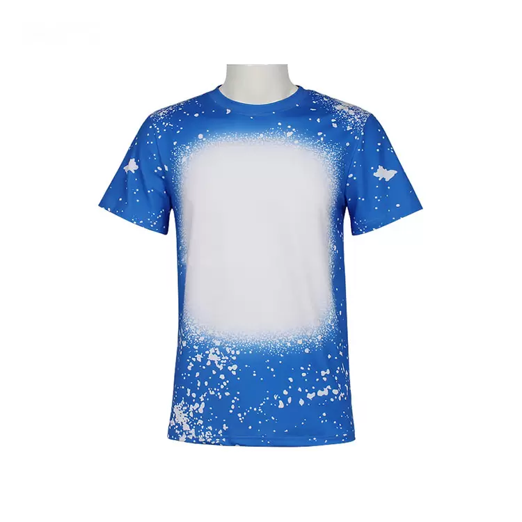 DHL Sublimation party Bleached Shirts Heat Transfer Blank Bleach Shirt Bleached Polyester T-Shirts US Men Women Supplies GJ0224