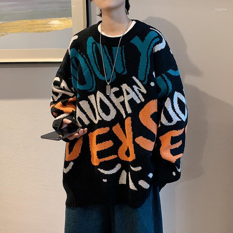 Men's Sweaters Harajuku Sweater Men Winter Letter Printed Round Neck Loose Pullover Couples Streetwear Hip Hop Knitted TopsMen's Olga22, Black
Men's Sweaters Harajuku Sweater Men Winter Letter Printed Round Neck Loose Pullover Couples Streetwear Hip Hop Knitted TopsMen's Olga22, Black