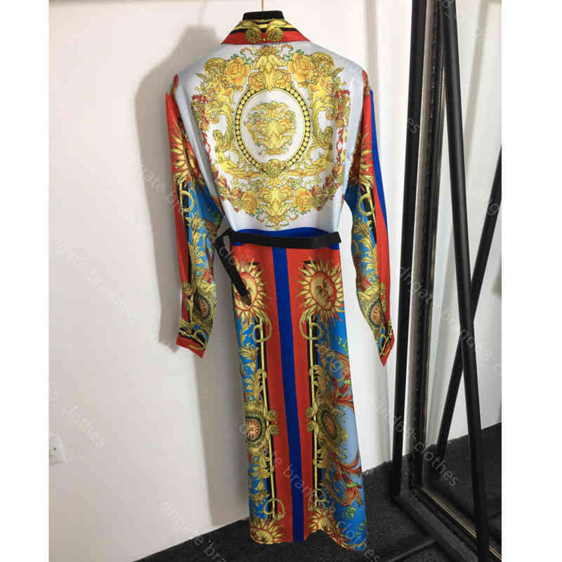 European women dresses vintage print silk long sleeve dress shirt slim fit leather belt casual dressshirt logo brand designer women clothes, Black;gray
European women dresses vintage print silk long sleeve dress shirt slim fit leather belt casual dressshirt logo brand designer women clothes, Black;gray