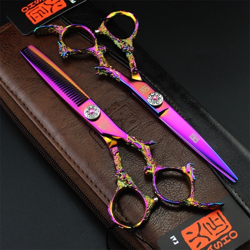 Professional 6 inch Hair Scissors dressing Barber scissors Straight Thinning Cutting Tool 220317