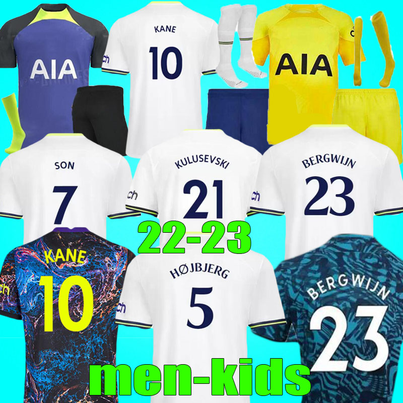 22 23 SPURS SON BERGWIJN Soccer Jerseys home 2022 2023 jersey Football shirt LUCAS HOjbjerg ROMERO REGUILON BRYAN KULUSEVSKI BENTANCUR Tottenham GK KANE Men KIDS kit, 3rd full set
22 23 SPURS SON BERGWIJN Soccer Jerseys home 2022 2023 jersey Football shirt LUCAS HOjbjerg ROMERO REGUILON BRYAN KULUSEVSKI BENTANCUR Tottenham GK KANE Men KIDS kit, 3rd full set
