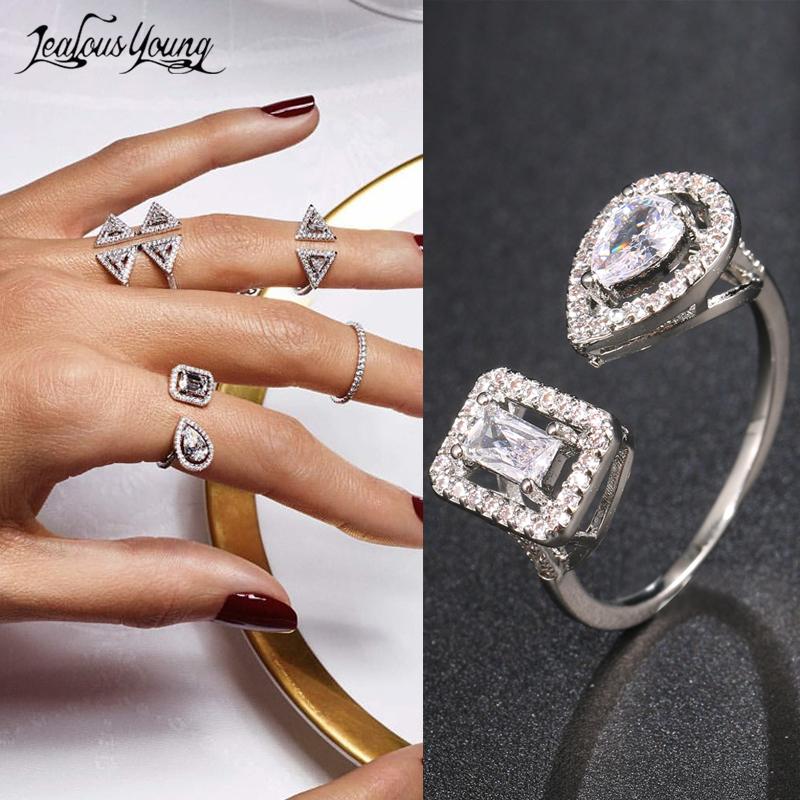 Wedding Rings Fashion Water Drop CZ Zirconia Adjustable For Women Silver Color Crystal Stones Open Ring Female Dainty JewelryWedding Wedding
Wedding Rings Fashion Water Drop CZ Zirconia Adjustable For Women Silver Color Crystal Stones Open Ring Female Dainty JewelryWedding Wedding