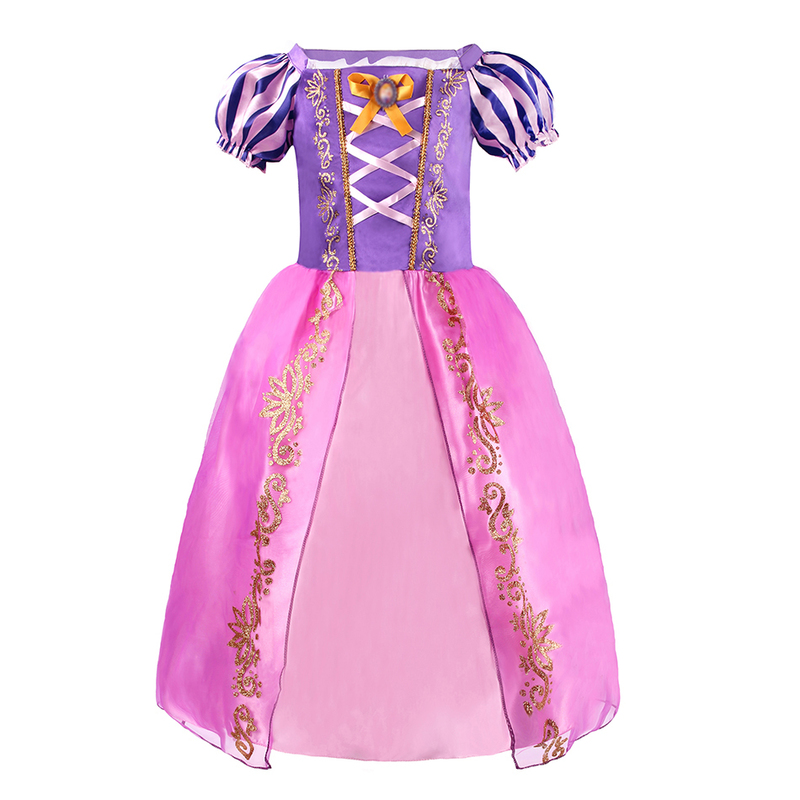 Kid Princess Dress Girl Summer Fancy Party Clothes Children Rapunzel Belle Sleeping Beauty Christmas Carnival Costume 220426