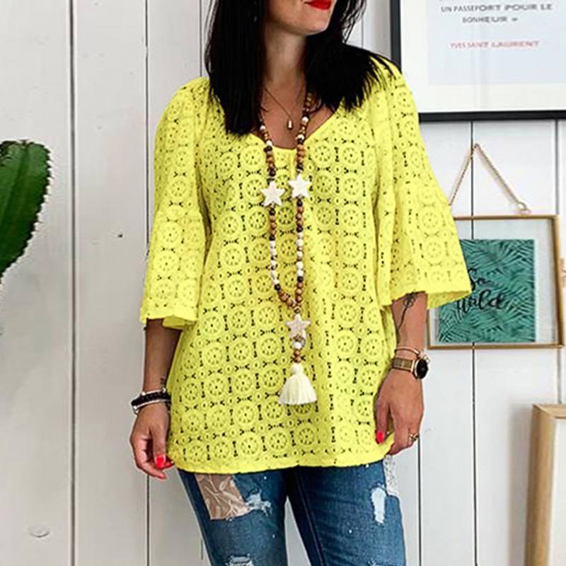 Women's Blouses & Shirts Plus Size Tunic Lace Blouse 2022 Bohemain V Neck Hollow Blusas Summer Tops Female Casual Flare Sleeve Top, Yellow
Women's Blouses & Shirts Plus Size Tunic Lace Blouse 2022 Bohemain V Neck Hollow Blusas Summer Tops Female Casual Flare Sleeve Top, Yellow