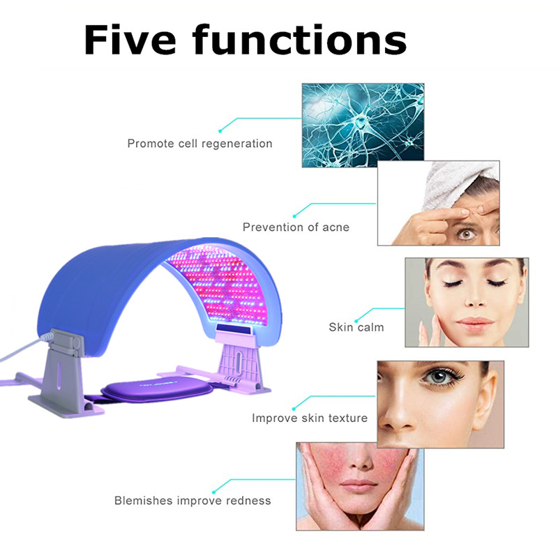 Medical Skin Bio 7 Color Collagen Photon Infra Anti-Aging Infrared Pdt Led Face Facial Blue Red Light Therapy Device Machine