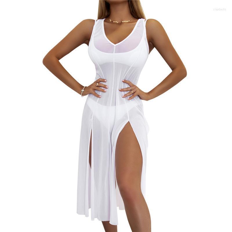 Women' Swimwear Summer Female Beach Dress Black White Sheer Sleeveless Short/Long Dresses With Side Slits For Women Swimsuit Cover Up, 450black
Women' Swimwear Summer Female Beach Dress Black White Sheer Sleeveless Short/Long Dresses With Side Slits For Women Swimsuit Cover Up, 450black