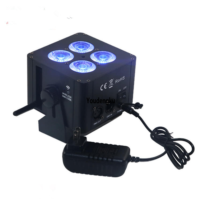 10pcs Rechargeable DMX wireless led par 4x18w rgbwa uv 6in1 battery powered wifi remote led par cans stage lights