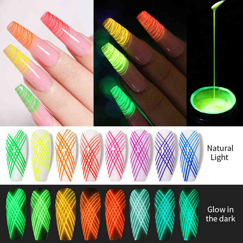 Nail Gel Toy Reflective Glitter Silver Gold Line for Nails Art Manicure Varnishes Drawing Painting Uv Polish 0328