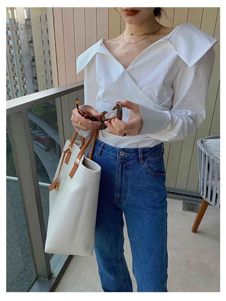 Women's Blouses & Shirts Women Shirt Crossover V-neck Waist Cotton BlousesWomen's, White
Women's Blouses & Shirts Women Shirt Crossover V-neck Waist Cotton BlousesWomen's, White