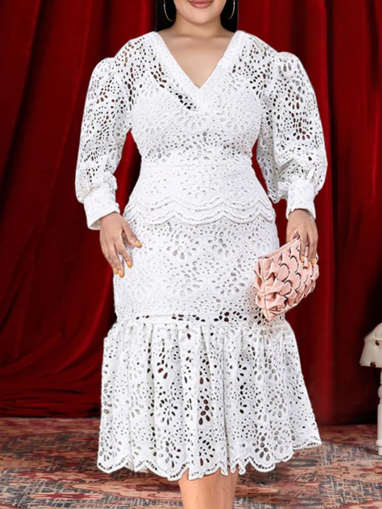 Plus Size Dresses White Sexy V Neck Long Lantern Sleeve See Through High Waist Peplum Evening Birthday Party Gowns Outfits 2022
Plus Size Dresses White Sexy V Neck Long Lantern Sleeve See Through High Waist Peplum Evening Birthday Party Gowns Outfits 2022