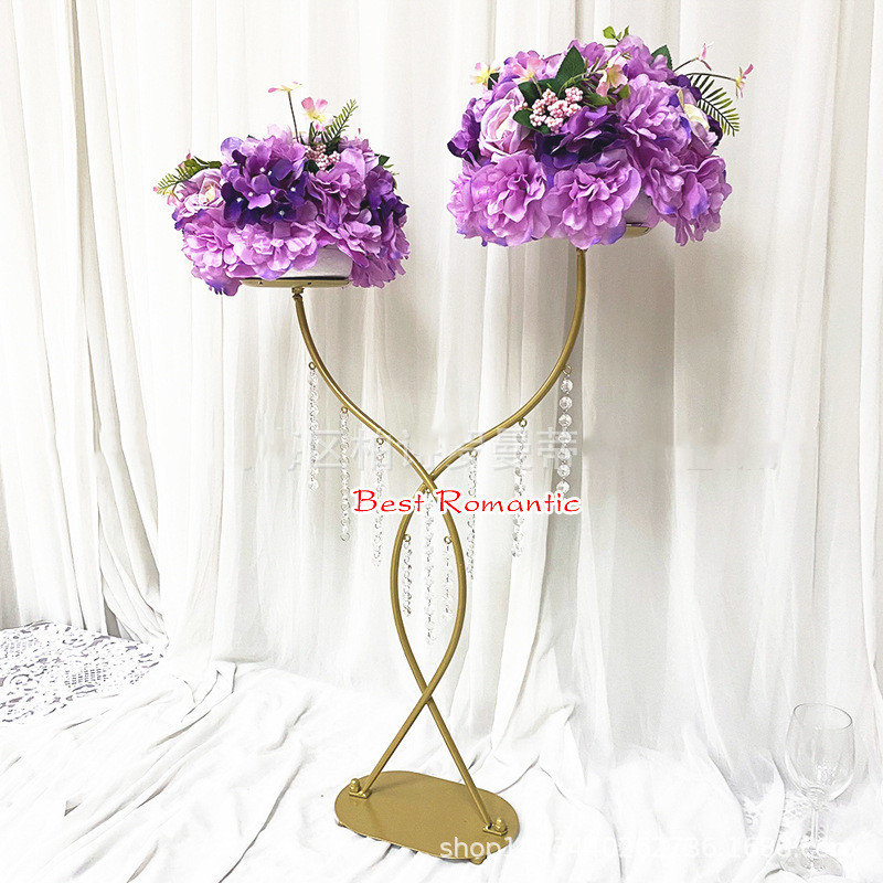 Trumpet metal iron flower stand party decoration center main table decoration ornament DIY