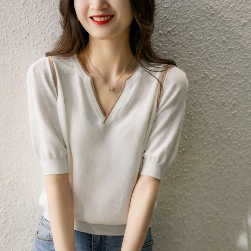 Women's T-Shirt BOBOKATEER Vetement Femme 2022 T Shirt Women Tops Mujer Camisetas Short Sleeve Woman Tshirts Elegant Knitted T-shirty Damski, Pictures color
Women's T-Shirt BOBOKATEER Vetement Femme 2022 T Shirt Women Tops Mujer Camisetas Short Sleeve Woman Tshirts Elegant Knitted T-shirty Damski, Pictures color