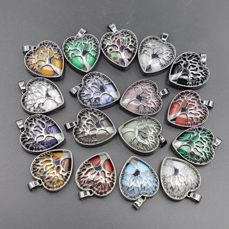 Pendant Necklaces Design Fashion Natural Stone Alloy Tree Of Life Heart Pendants Black Charms Women Jewelry Accessories Marking Wholesale 1P
Pendant Necklaces Design Fashion Natural Stone Alloy Tree Of Life Heart Pendants Black Charms Women Jewelry Accessories Marking Wholesale 1P