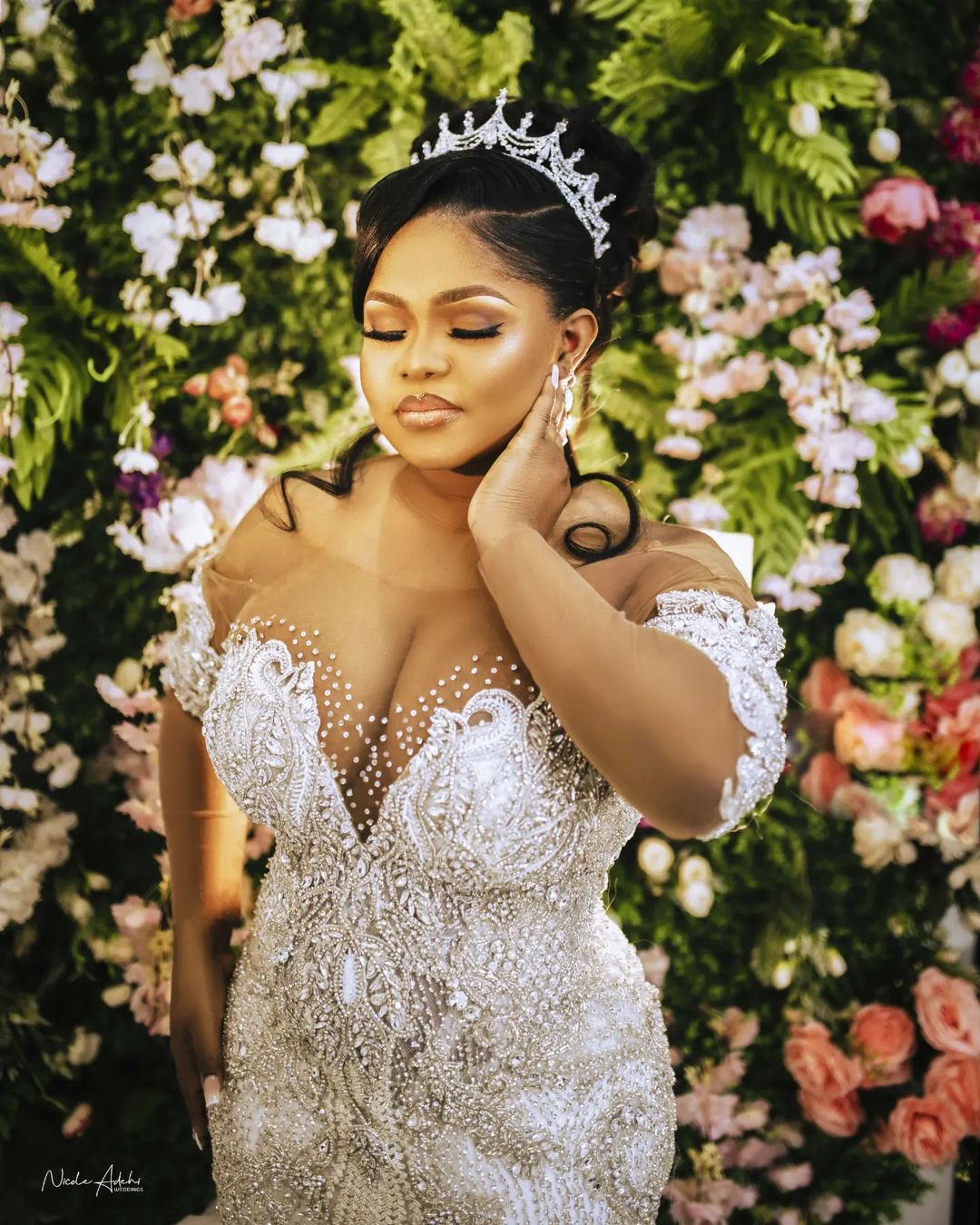 plus size arabic aso ebi mermaid luxurious sparkly wedding dress lace beaded crystals bridal gowns dresses zj22