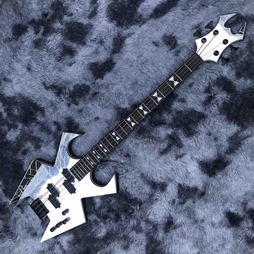4 Strings Rare Shaped BC B C Warlock Cracked Mirror Electric Bass Guitar Black Hardware184Q
4 Strings Rare Shaped BC B C Warlock Cracked Mirror Electric Bass Guitar Black Hardware184Q