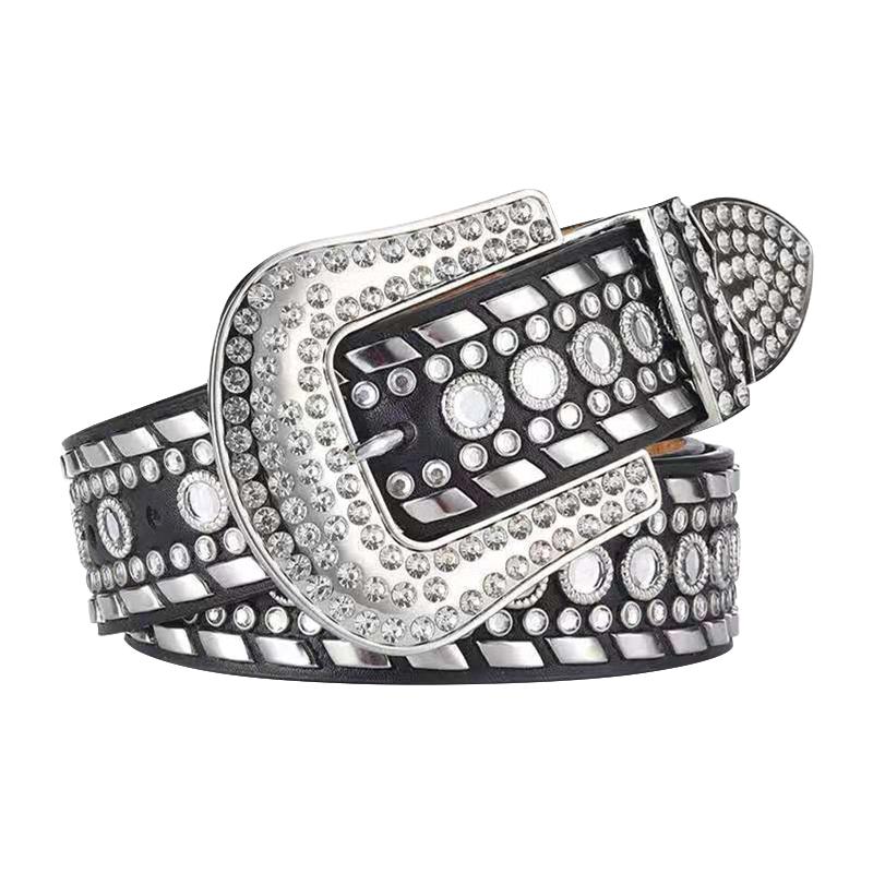 Belts Portable Fashion Dress For Women Party Cowgirl Alloy Buckle With Rhinestone Daily Studded Belt Jeans Pants Stylish Outdoor, Black
Belts Portable Fashion Dress For Women Party Cowgirl Alloy Buckle With Rhinestone Daily Studded Belt Jeans Pants Stylish Outdoor, Black