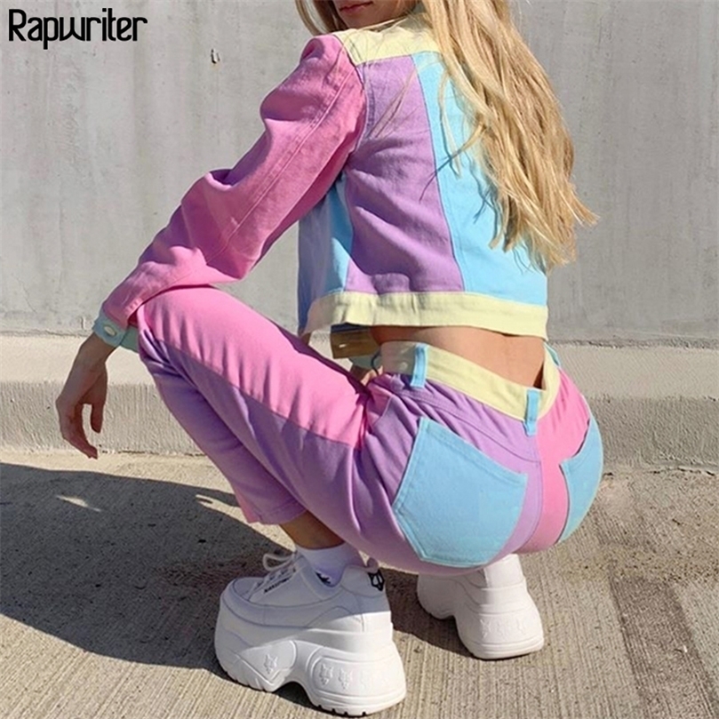 Streetwear Contrast Color Sweatpants Women High Waist Straight Trouser Patchwork Cargo Pants Capris Pocket Bottom Rapwriter 201228, Pink pant
Streetwear Contrast Color Sweatpants Women High Waist Straight Trouser Patchwork Cargo Pants Capris Pocket Bottom Rapwriter 201228, Pink pant