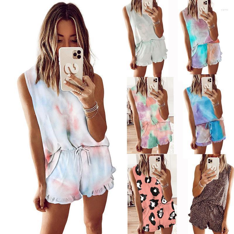 Cross-border Foreign Trade Women's Tie-dye Pajamas Women Casual Sleeveless Round Neck Home Suit Two-piece Tracksuits, Blue
Cross-border Foreign Trade Women's Tie-dye Pajamas Women Casual Sleeveless Round Neck Home Suit Two-piece Tracksuits, Blue
