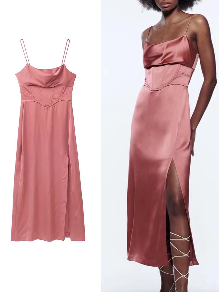 Casual Dresses Women Fashion Front Slit Soft Touch Midi Camisole Dress Vintage Backless Zipper Thin Straps Chic Female VestidosCasual, As picture
Casual Dresses Women Fashion Front Slit Soft Touch Midi Camisole Dress Vintage Backless Zipper Thin Straps Chic Female VestidosCasual, As picture