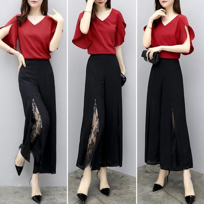 Women' Tracksuits Summer Women' Fashion Temperament Loose High Set Nine Pants Wide Leg Short Sleeve Two-pieceWomen
Women' Tracksuits Summer Women' Fashion Temperament Loose High Set Nine Pants Wide Leg Short Sleeve Two-pieceWomen