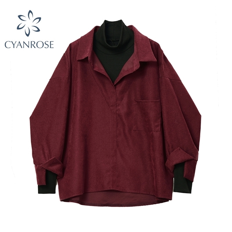 Fake Two Piece Shirt Women Patchwork Turtleneck Turn-down Collar Autumn Winter Casual Lady Long Sleeves Female Loose Blouse Tops 220407, Black
Fake Two Piece Shirt Women Patchwork Turtleneck Turn-down Collar Autumn Winter Casual Lady Long Sleeves Female Loose Blouse Tops 220407, Black