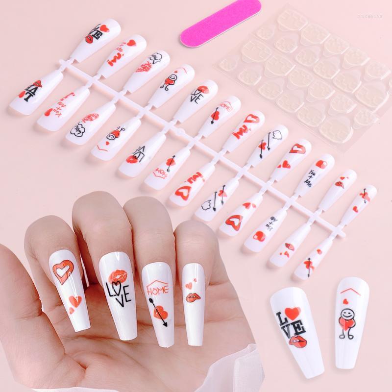 False Nails 24pc Valentine Press On Fake Coffin Love Heart With Glue Nail Art Sanding Files Stick-on Tips Accessories Set BE1984 Prud22, 1934-03
False Nails 24pc Valentine Press On Fake Coffin Love Heart With Glue Nail Art Sanding Files Stick-on Tips Accessories Set BE1984 Prud22, 1934-03