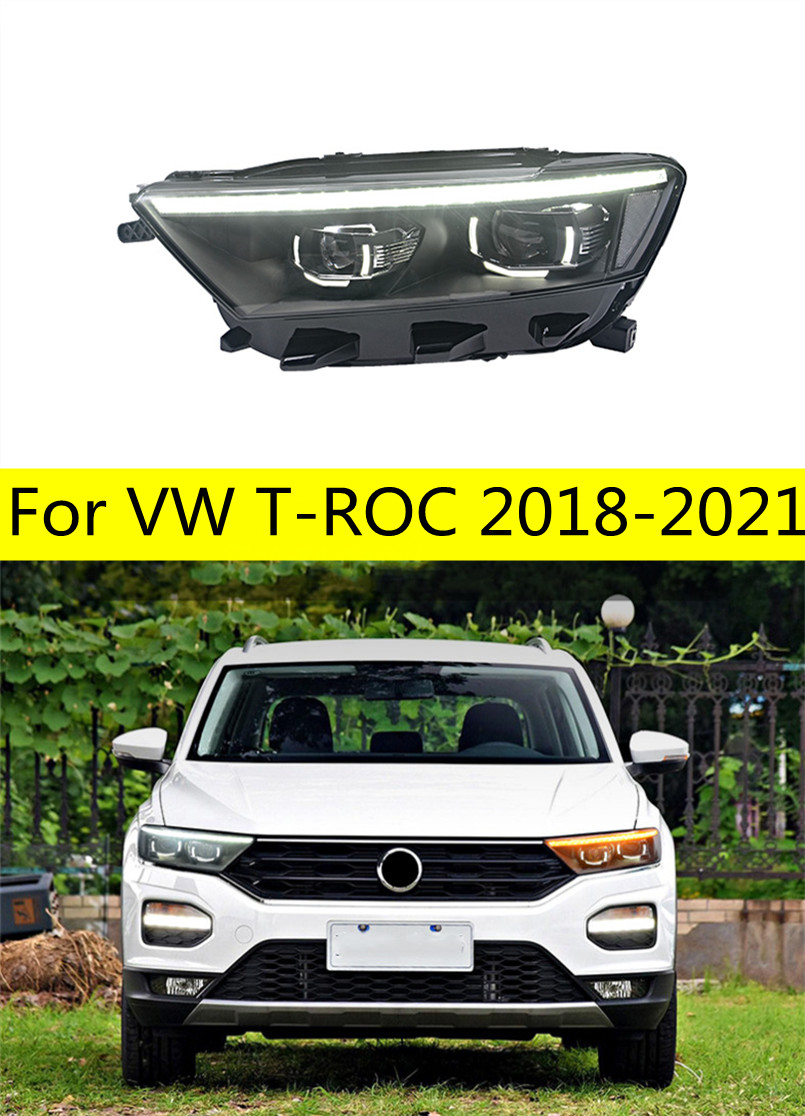 Full LED Lights For VW T-ROC Car Headlight Assembly 20 18-2021 Headlights TROC LED Stream Turn Signal Daily Light