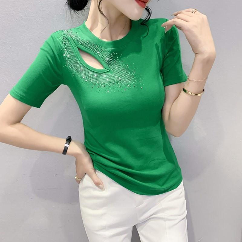 Women' T-Shirt Shirt Short Sleeve Sexy Skinny T Female Hollow Out Diamonds Korean Fashion Womens Tshirt Summer Tops T-shirtsWomen, Black
Women' T-Shirt Shirt Short Sleeve Sexy Skinny T Female Hollow Out Diamonds Korean Fashion Womens Tshirt Summer Tops T-shirtsWomen, Black