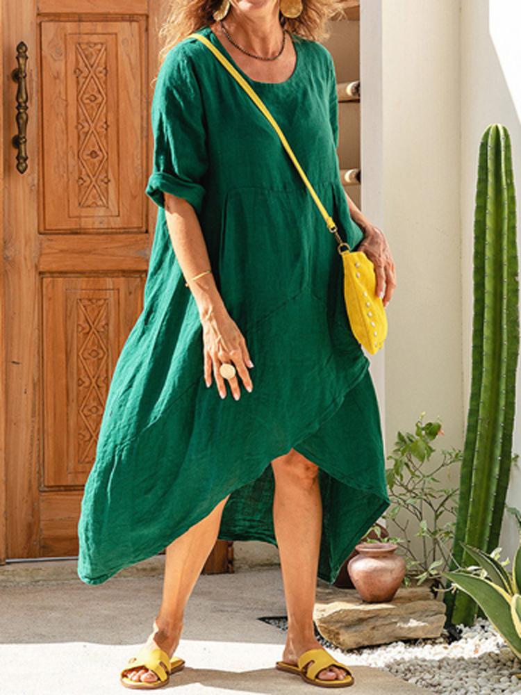 Casual Dresses Cotton Linen Dress Women Fashion Loose Irregular Solid Color Long Office Summer Femme Elegant O Neck A Line DressCasual, 03 as picture
Casual Dresses Cotton Linen Dress Women Fashion Loose Irregular Solid Color Long Office Summer Femme Elegant O Neck A Line DressCasual, 03 as picture