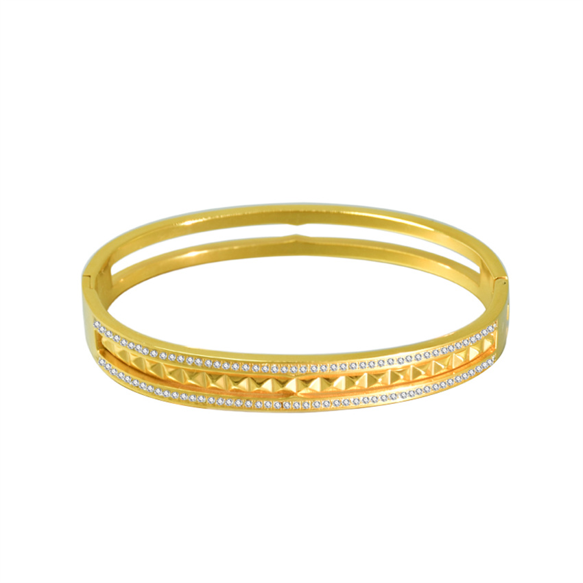 Bangles for Women Double Pyramid Diamond Hollow Out Bracelet Customized Indian Gold Cuff African Jewelry Dubai Accessory Wedding Holiday Party Elegant Casual Gift
Bangles for Women Double Pyramid Diamond Hollow Out Bracelet Customized Indian Gold Cuff African Jewelry Dubai Accessory Wedding Holiday Party Elegant Casual Gift
