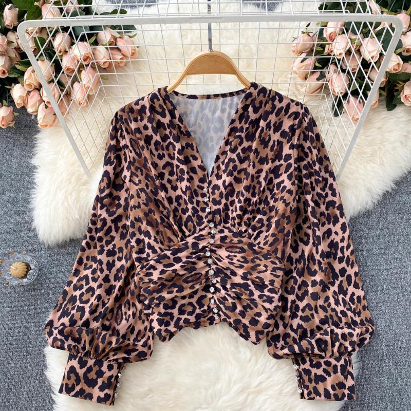 Women' Blouses & Shirts French Elegant Leopard Print Blouse For Women 2022 Autumn Sexy V-neck Long Sleeve Slim Waist Short Tops Fashion Blu, Brown
Women' Blouses & Shirts French Elegant Leopard Print Blouse For Women 2022 Autumn Sexy V-neck Long Sleeve Slim Waist Short Tops Fashion Blu, Brown