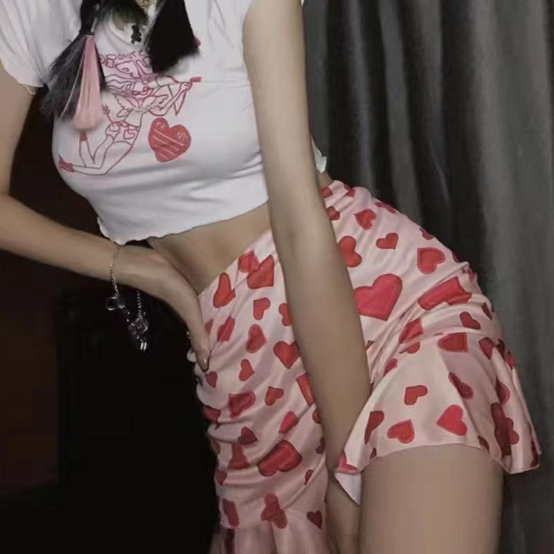 Skirts Xpqbb 2022 Heart Printing Y2K Mini Skirt Women Summer Ruffles High Waisted Woman Streetwear Bodycon Short FemaleSkirts, Pink
Skirts Xpqbb 2022 Heart Printing Y2K Mini Skirt Women Summer Ruffles High Waisted Woman Streetwear Bodycon Short FemaleSkirts, Pink