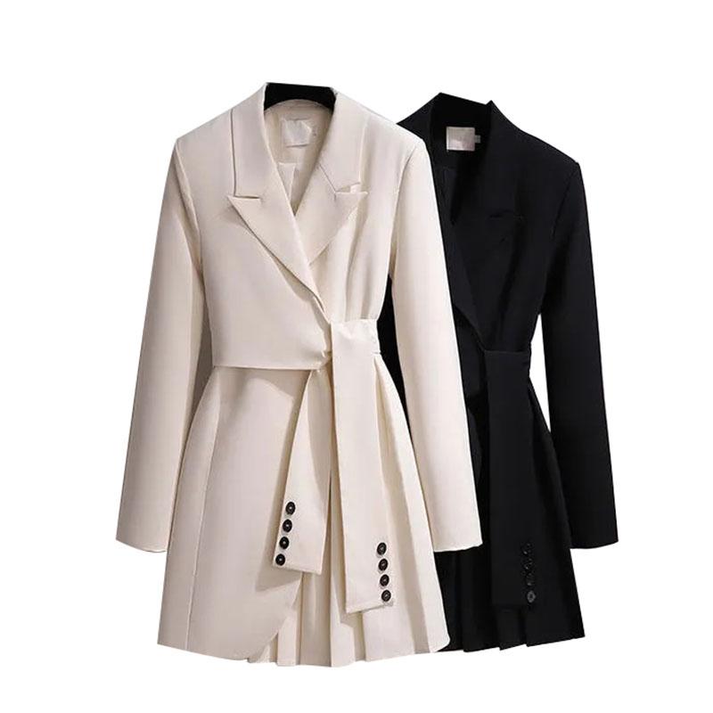 Womens Trench Coats Fashion Coat Dress Women Spring Autumn Windbreaker Female Plus Size 4XL Black White Belt Blazer VintageWomens AAA