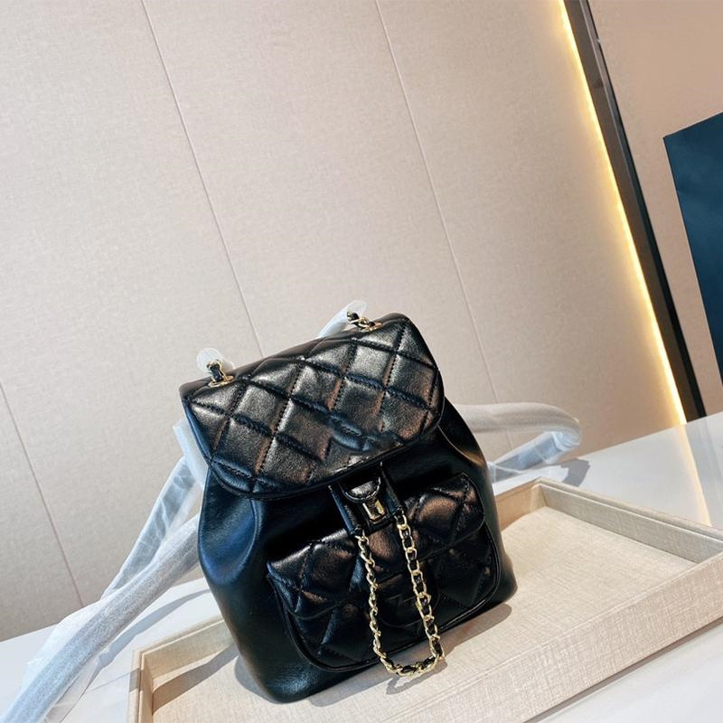 2022 Classic French High-End Retro Backpacks Fashion Bags Ladies Flap Chains Diamond Lattice Quilted C Brang Sacoche Designer Bags Luxury Wallets Messenger Bag, Red