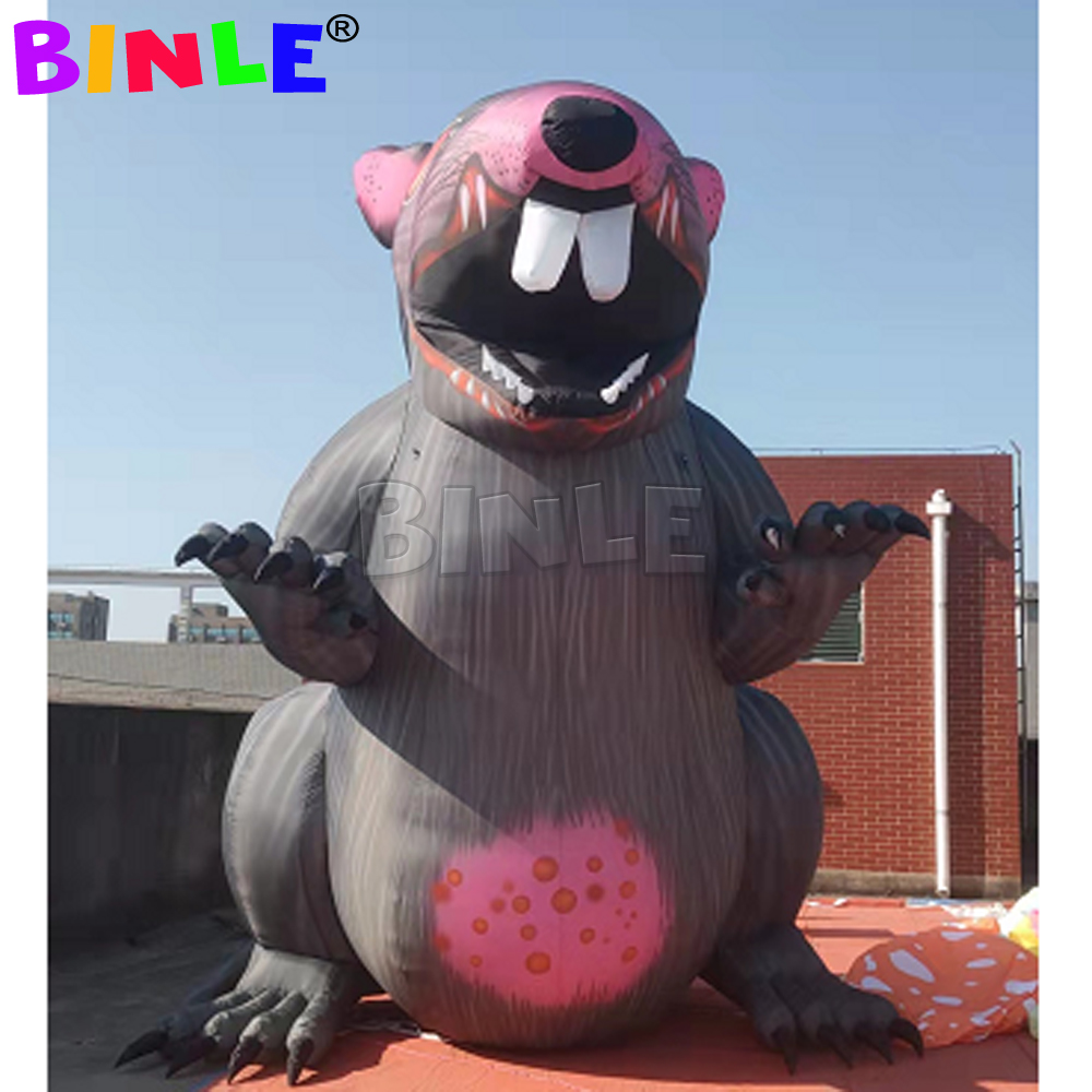 wholesale outdoor creepy giant inflatable mouse grey inflatable rat model for advertising