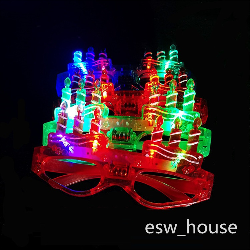 Other Festive Supplies LED Glasses Glow In The Dark Halloween Christmas Wedding Carnival Birthday Party Props Accessory Neon Flashing Toys Free shippi