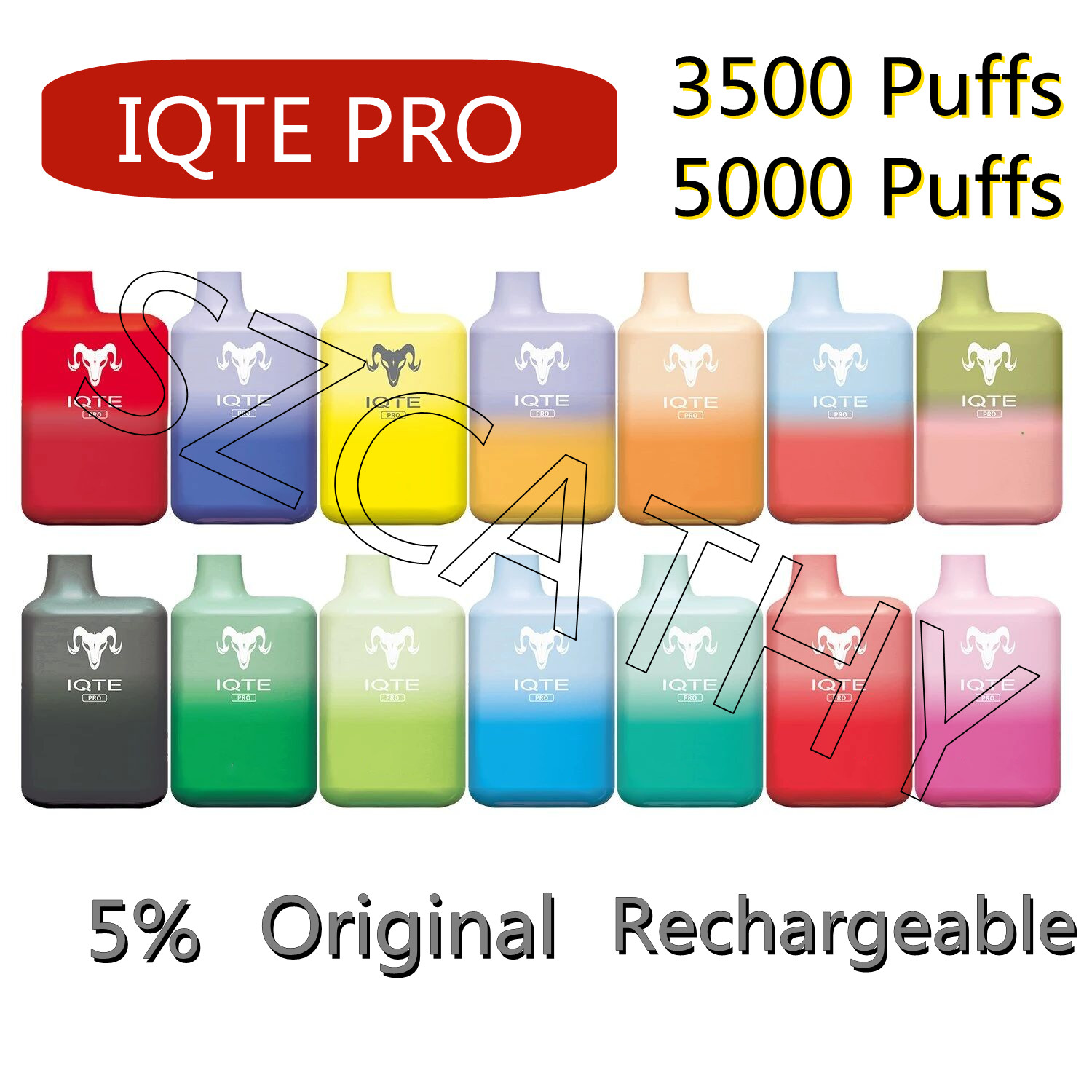 Original QST IQTE Pro 3000 5000 Puffs Disposable E Cigarettes Rechargeable 650mAh Battery Draw-Activated Firing Mechanism 12ml Refillable Vapor Pod 5% Brand Vape Pen
Original QST IQTE Pro 3000 5000 Puffs Disposable E Cigarettes Rechargeable 650mAh Battery Draw-Activated Firing Mechanism 12ml Refillable Vapor Pod 5% Brand Vape Pen