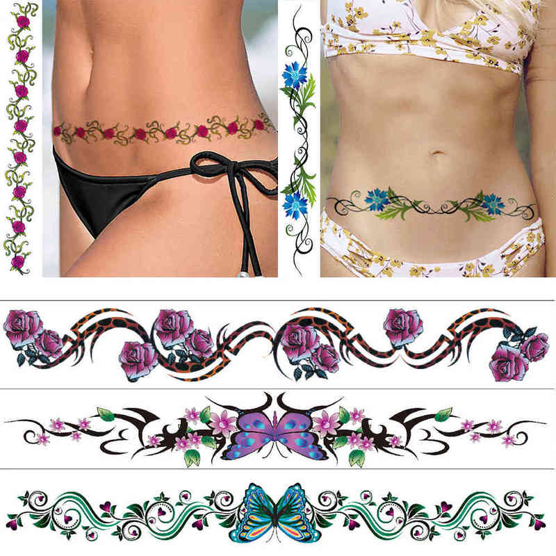 Waterproof Temporary Tattoos Stickers For Waist Flower Leaves Butterfly Body Art Fashion Sexy Women Tattoo
Waterproof Temporary Tattoos Stickers For Waist Flower Leaves Butterfly Body Art Fashion Sexy Women Tattoo