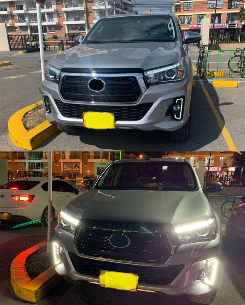 LED Headlight For Toyota Hilux Revo LED Headlights 15-19 Car Front Lamp Dynamic Turn Signal Daily Working Light