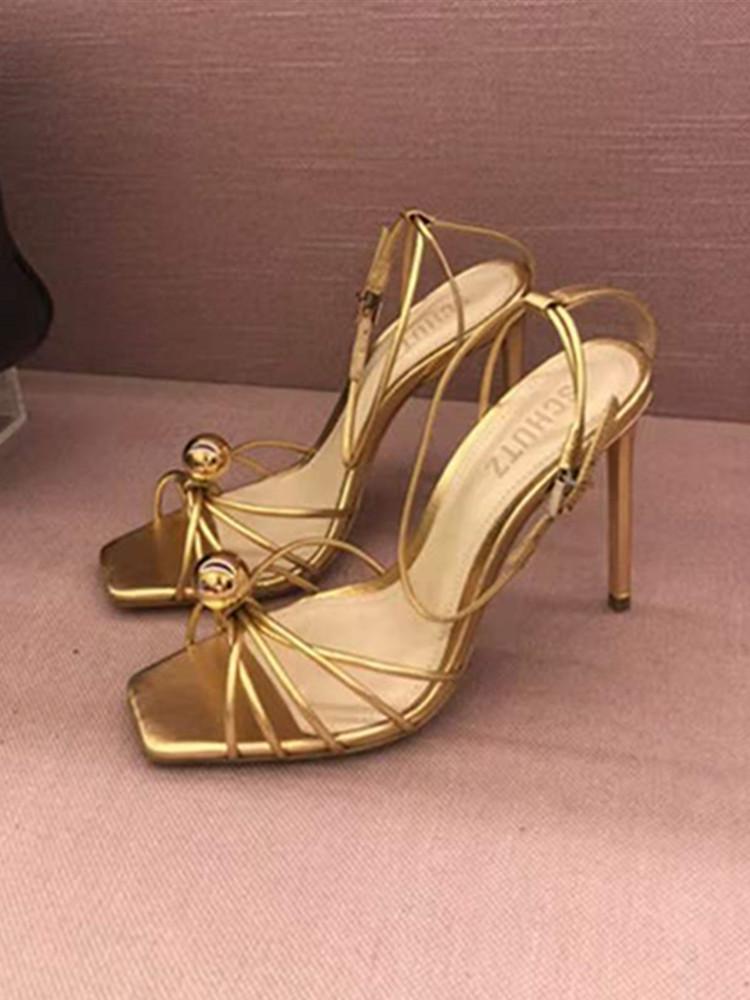 Sandals Gold Straps Square Toe Hollow Women Shoes Ankle Buckles Slingback Solid Sandal Thin High Heel Summer Party ShoeSandals, Silver 9cm
Sandals Gold Straps Square Toe Hollow Women Shoes Ankle Buckles Slingback Solid Sandal Thin High Heel Summer Party ShoeSandals, Silver 9cm