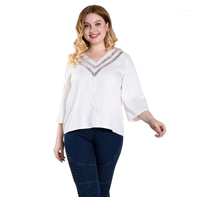 Women Top V-neck Autumn Female White Office Lady Three Quarter Womens Tops And Blouses Simple Solid Color Plus Size Women's & Shirts
Women Top V-neck Autumn Female White Office Lady Three Quarter Womens Tops And Blouses Simple Solid Color Plus Size Women's & Shirts