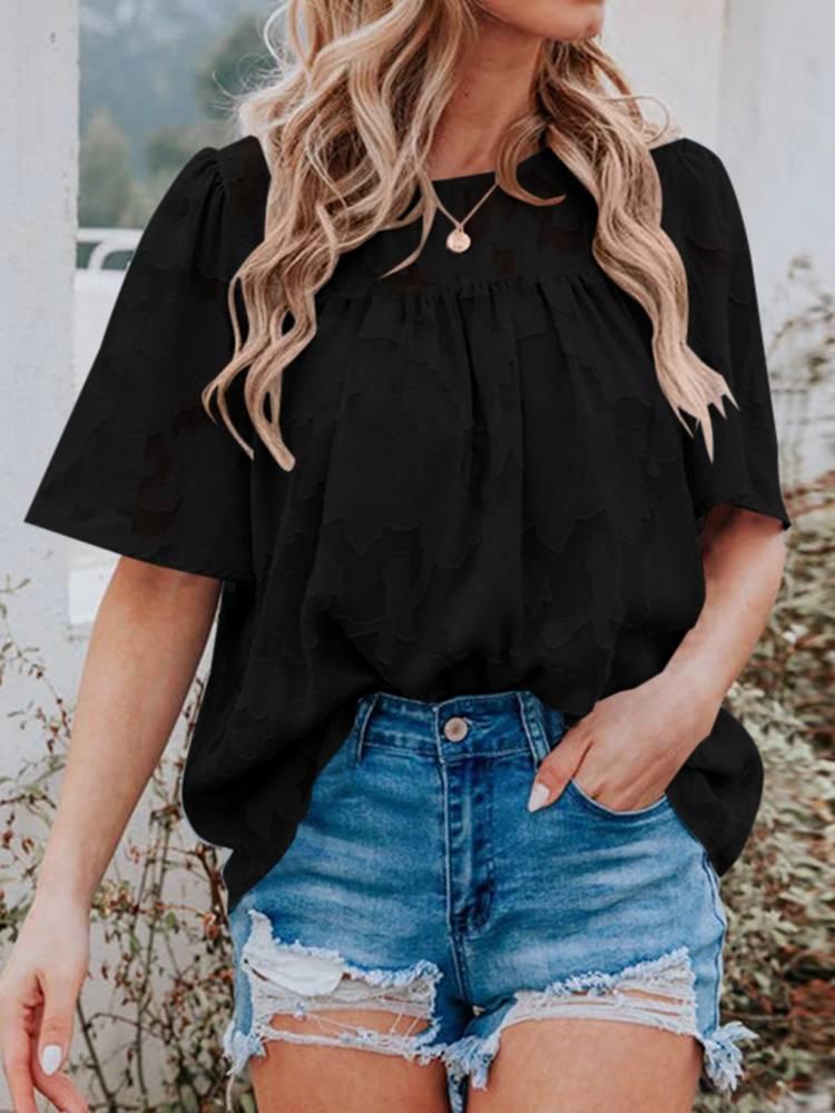 Women' Blouses & Shirts Women Summer Puff Sleeve Blouse Lace Up Solid Color O-Neck Buttons Shirt Femme Fashion Elegant Casual Holiday Baggy, Blue
Women' Blouses & Shirts Women Summer Puff Sleeve Blouse Lace Up Solid Color O-Neck Buttons Shirt Femme Fashion Elegant Casual Holiday Baggy, Blue
