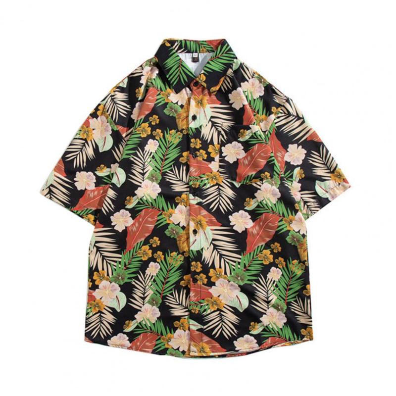 Men's Casual Shirts Summer Hawaiian Shirt Men Colorful Print Short Sleeves Single-breasted Coconut Tree Pattern Loose ShirtMen's, Black
Men's Casual Shirts Summer Hawaiian Shirt Men Colorful Print Short Sleeves Single-breasted Coconut Tree Pattern Loose ShirtMen's, Black