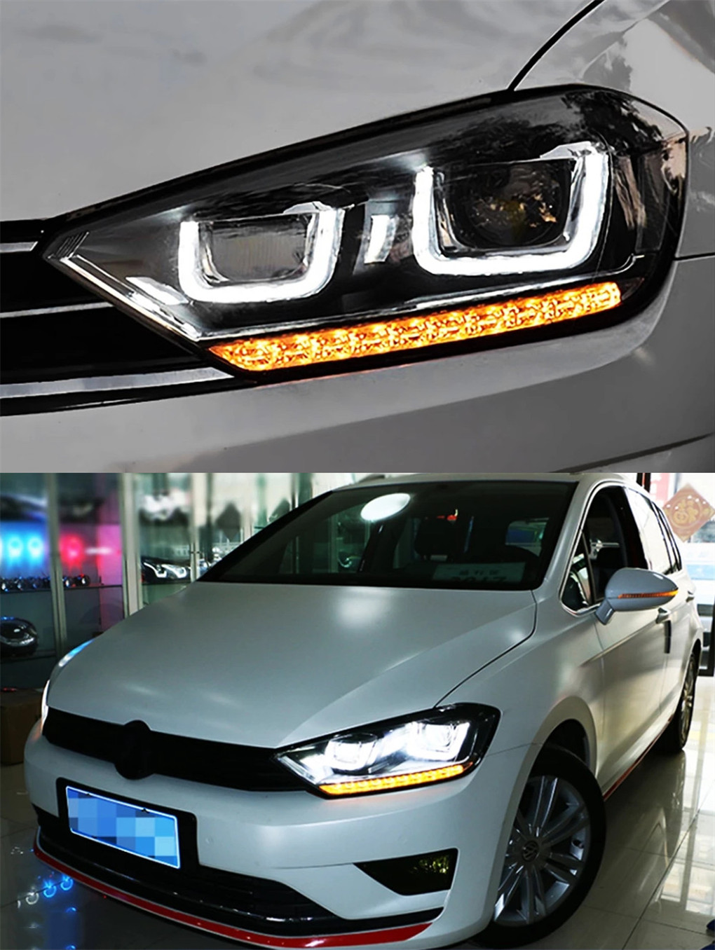 Car Styling Head Lights For V W LED Headlight 2013-20 19 Golf Sportsvan LED Turn Signal Headlights Daytime Running Light