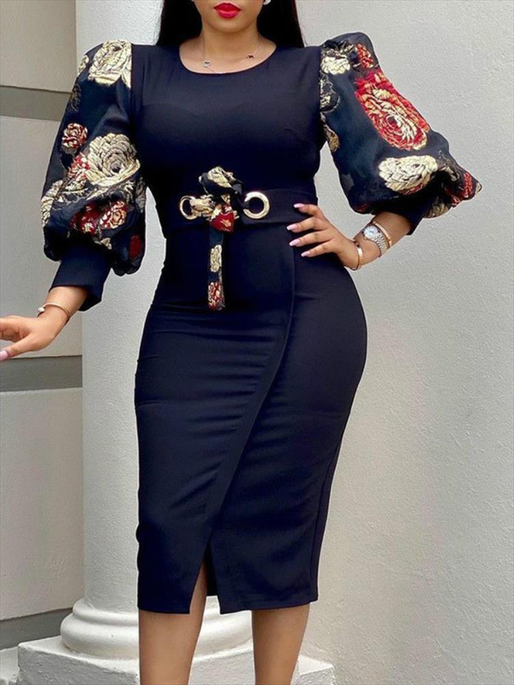 Women Elegant Bodycon Dresses O Neck Three Quater High Waist Office Ladies Work Wear Package Hip African Fashion Spring, Blue
Women Elegant Bodycon Dresses O Neck Three Quater High Waist Office Ladies Work Wear Package Hip African Fashion Spring, Blue