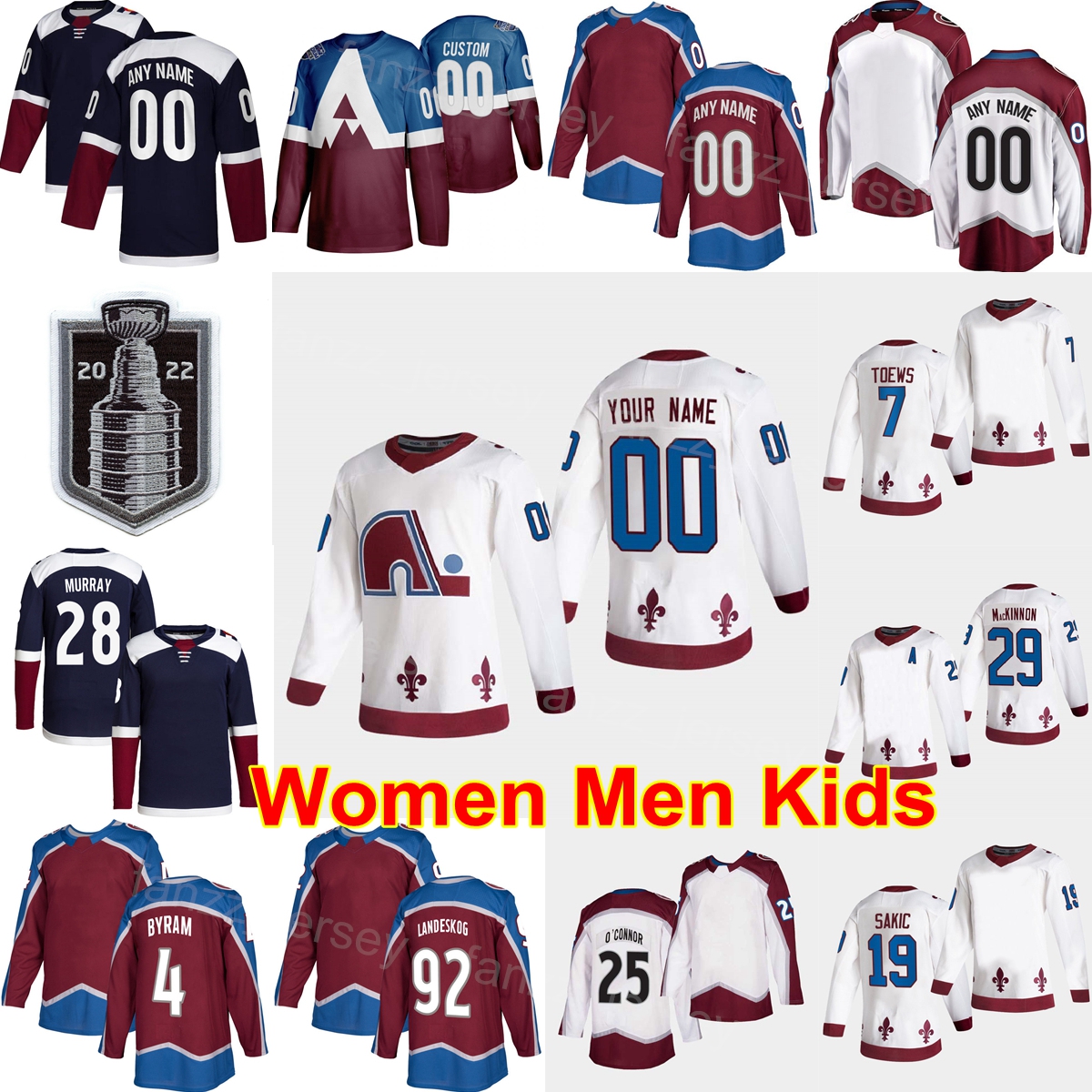 Man Kids Woman 2022 Stanley Cup Finals Hockey 91 Nazem Kadri Jersey 8 Cale Makar 29 Nathan MacKinnon 92 Gabriel Landeskog Mikko Rantanen Devon Toews Andre Burakovsky, With stanley cup finals patch
Man Kids Woman 2022 Stanley Cup Finals Hockey 91 Nazem Kadri Jersey 8 Cale Makar 29 Nathan MacKinnon 92 Gabriel Landeskog Mikko Rantanen Devon Toews Andre Burakovsky, With stanley cup finals patch