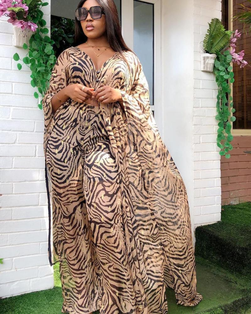Ethnic Clothing Ethnic Clothing Style African Womens Dashiki Abaya Fashion Chiffon Fabrics Print Long Dress Free Size Trousers Two Piece SetEthnic